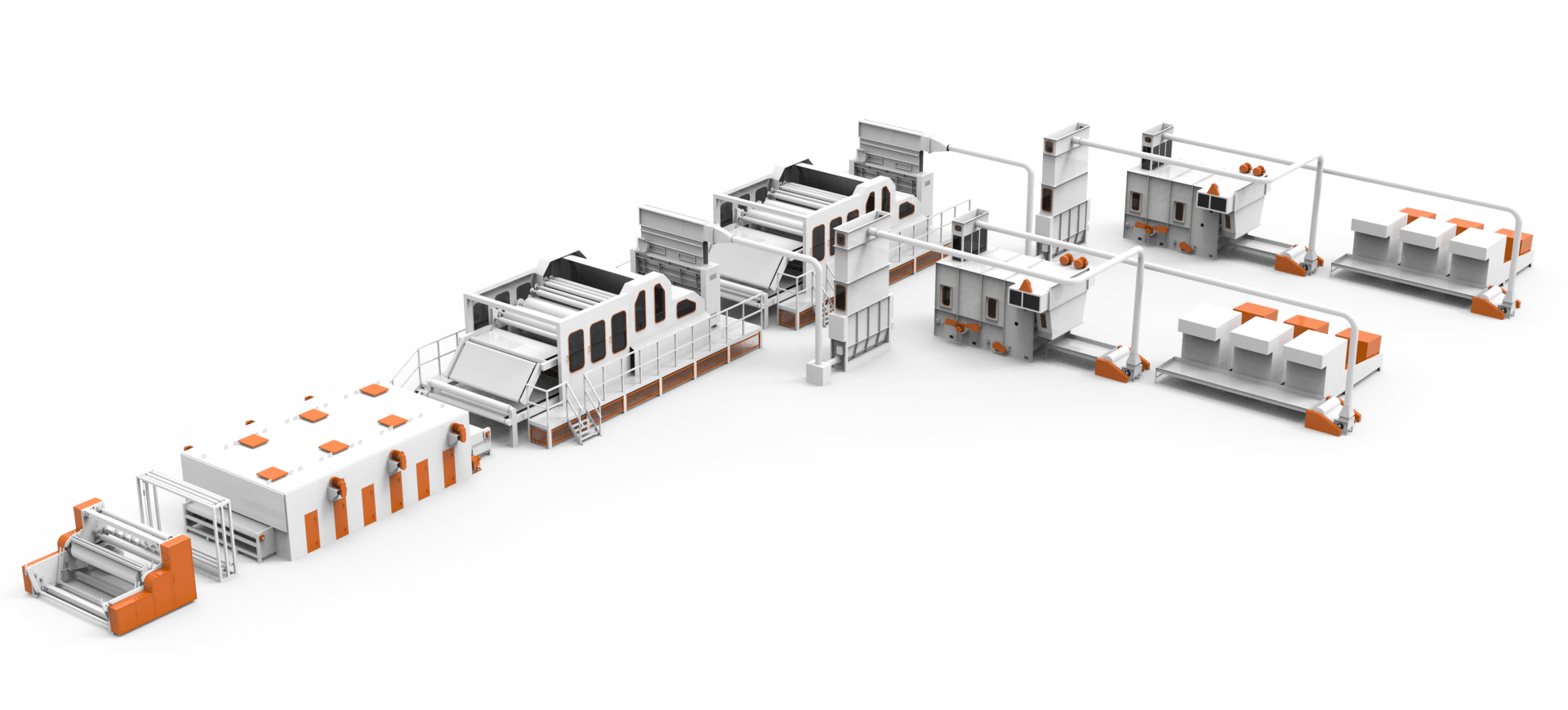 Double carding hot air through production line AZX Double Carding Hot Air Through Production Line