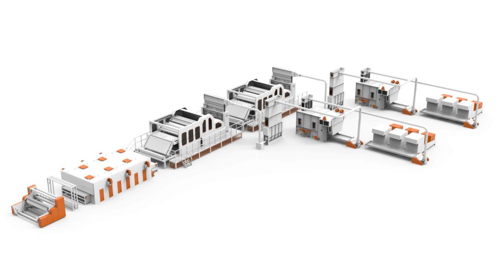 Lines AZX Group Double Carding Hot Air Through Production Line