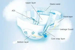 Nonwoven Fabric Diaper main structure diagram